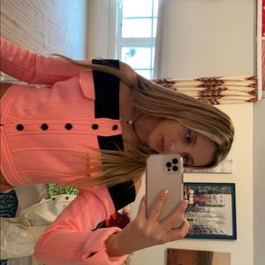 An off the shoulder sweater, S